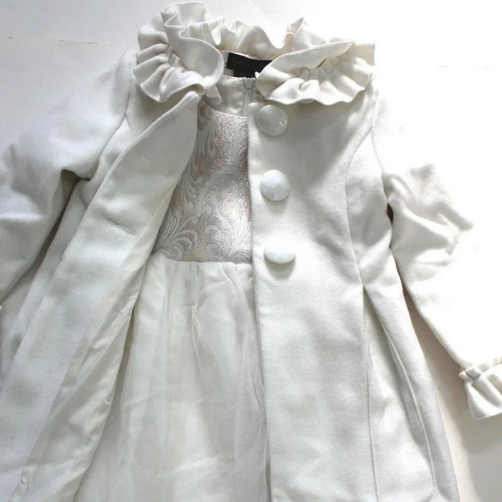 Cynthia Rowley 2Pc Tulle Dress Ruffle Collar Coat Size 24M